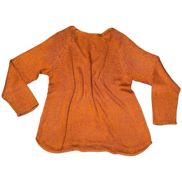 Sweaters Bundle Size L XL Orange White Striped Women's Pullover Winter Fall Cozy - Picture 3 of 9